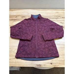 The North Face Women's Burgundy Apex Bionic Softshell Jacket Floral Size XL
